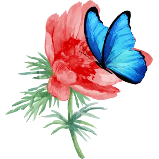 A blue butterfly on a flower. The icon of Suppression 2 Expression Counseling, a Telehealth Only LGBTQ+ Therapy Practice in Michigan.